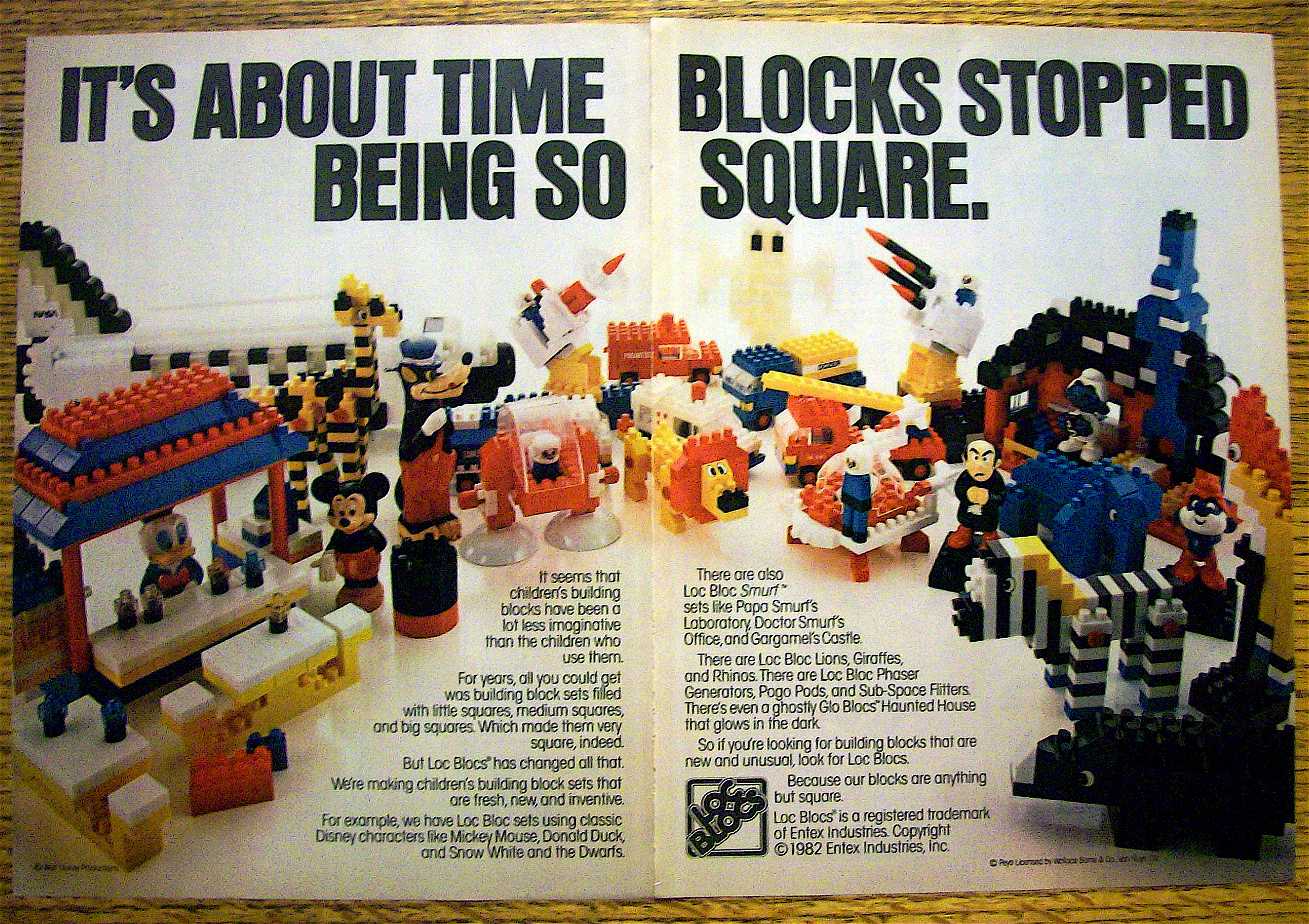 1982 Loc Blocs with Mickey Mouse, Donald Duck & More