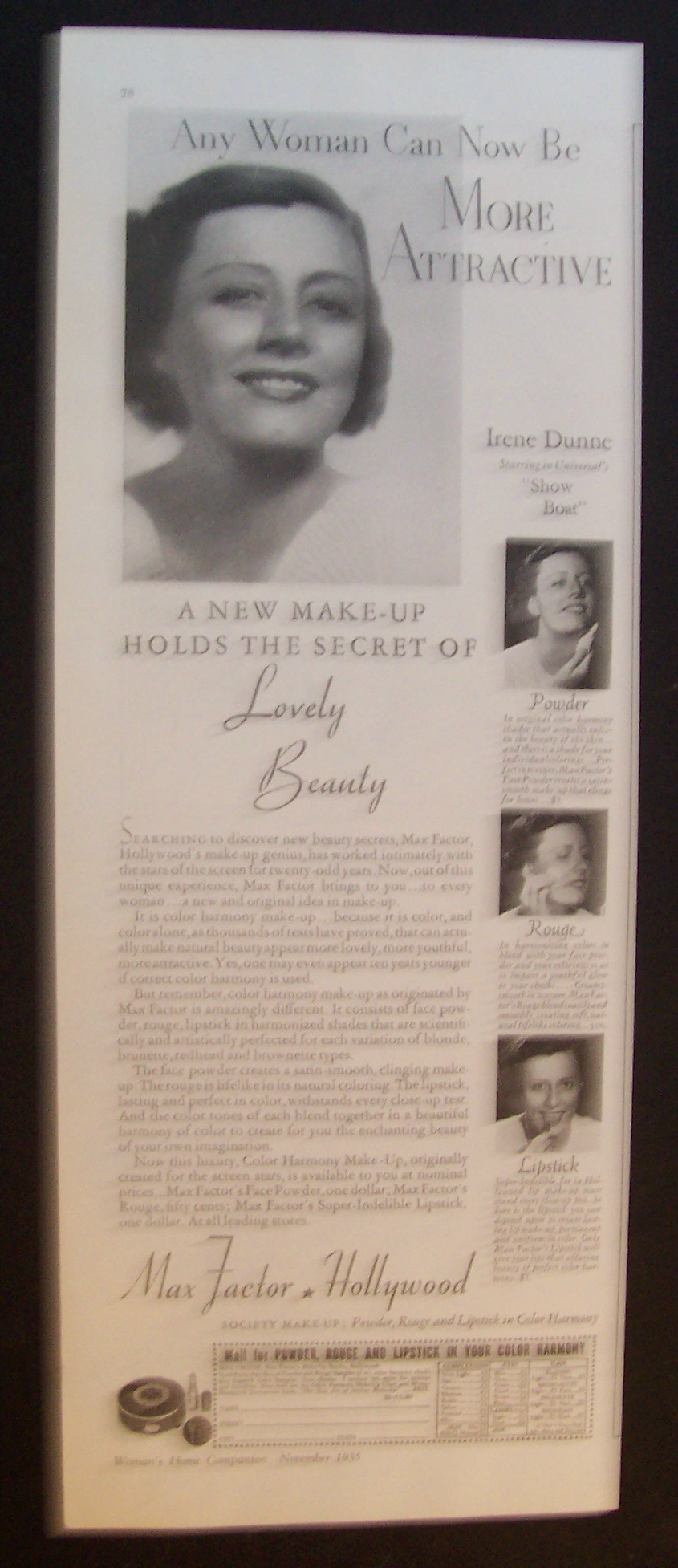 1935 Max Factor with Irene Dunne
