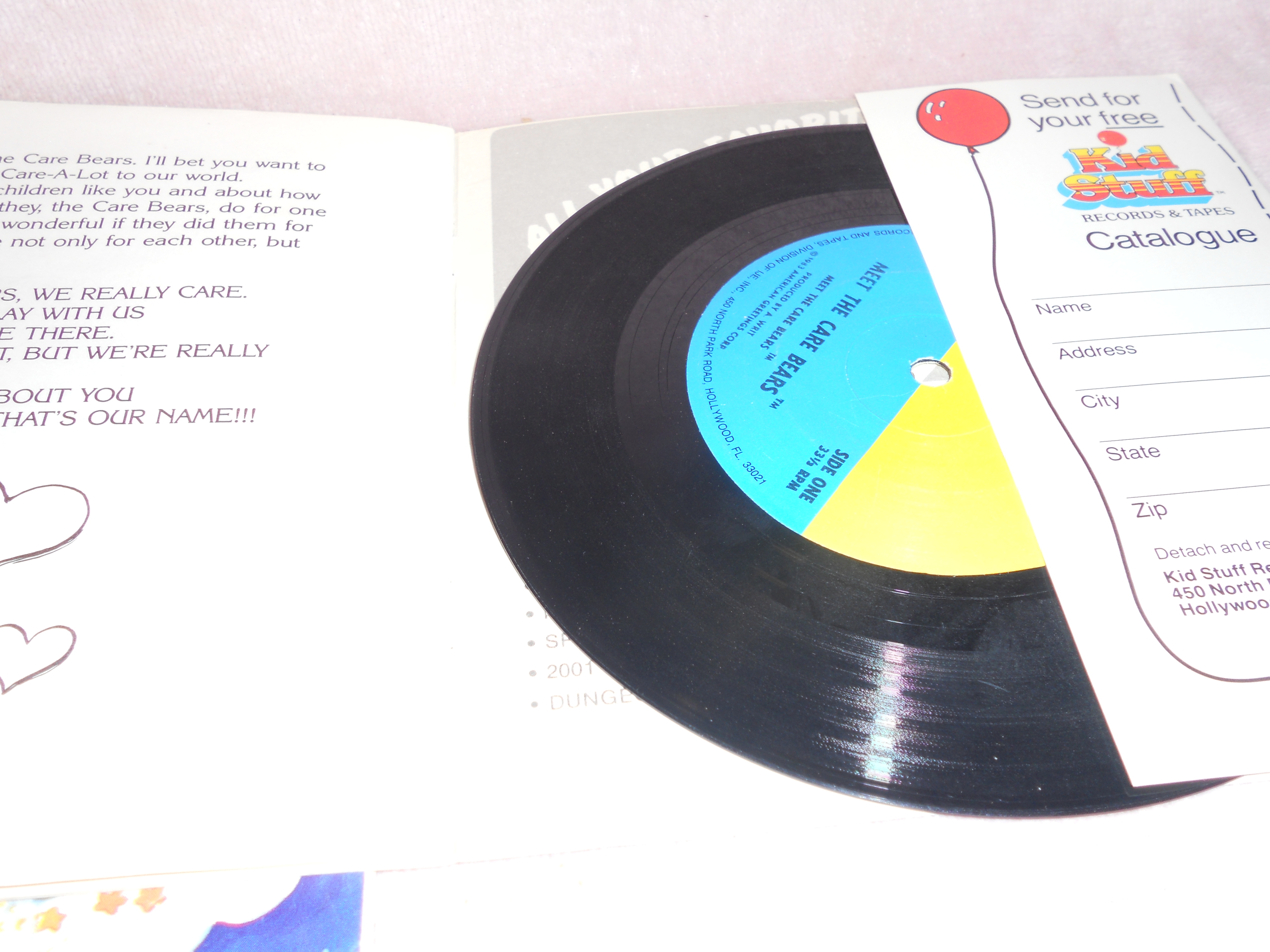 Care Bears Books with Records Pair 1981