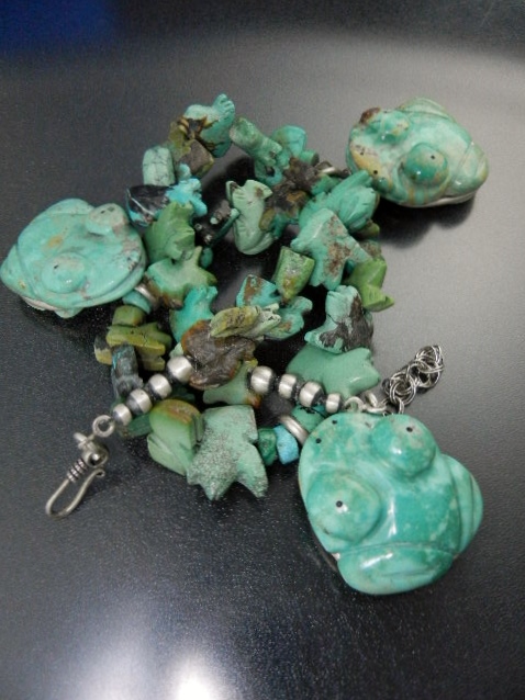 Carved Turquoise Frogs Necklace Stacey Turpen Navajo