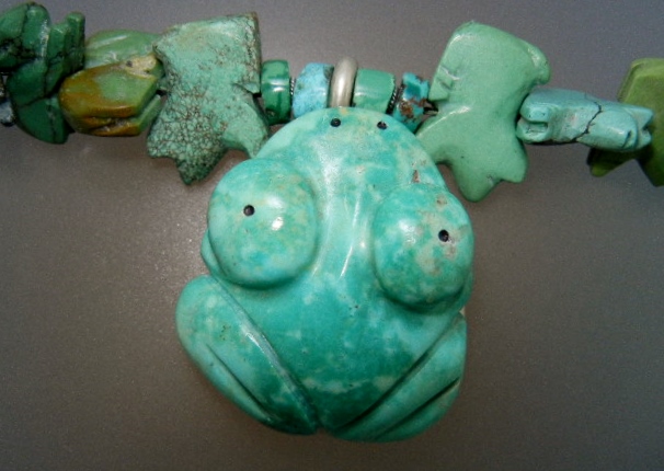 Carved Turquoise Frogs Necklace Stacey Turpen Navajo