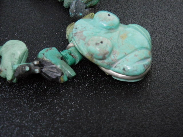Carved Turquoise Frogs Necklace Stacey Turpen Navajo