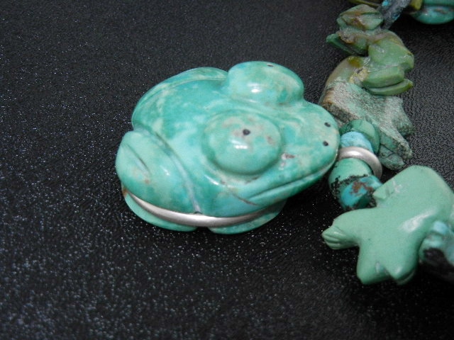 Carved Turquoise Frogs Necklace Stacey Turpen Navajo