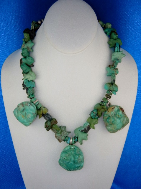 Carved Turquoise Frogs Necklace Stacey Turpen Navajo