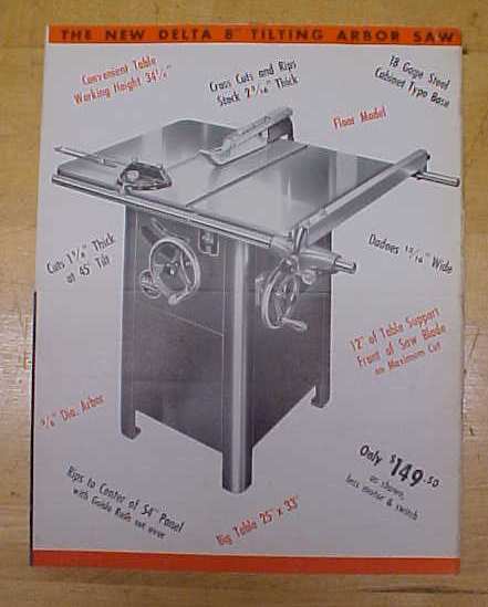 Delta Tilting Arbor Saw 1955 Ad