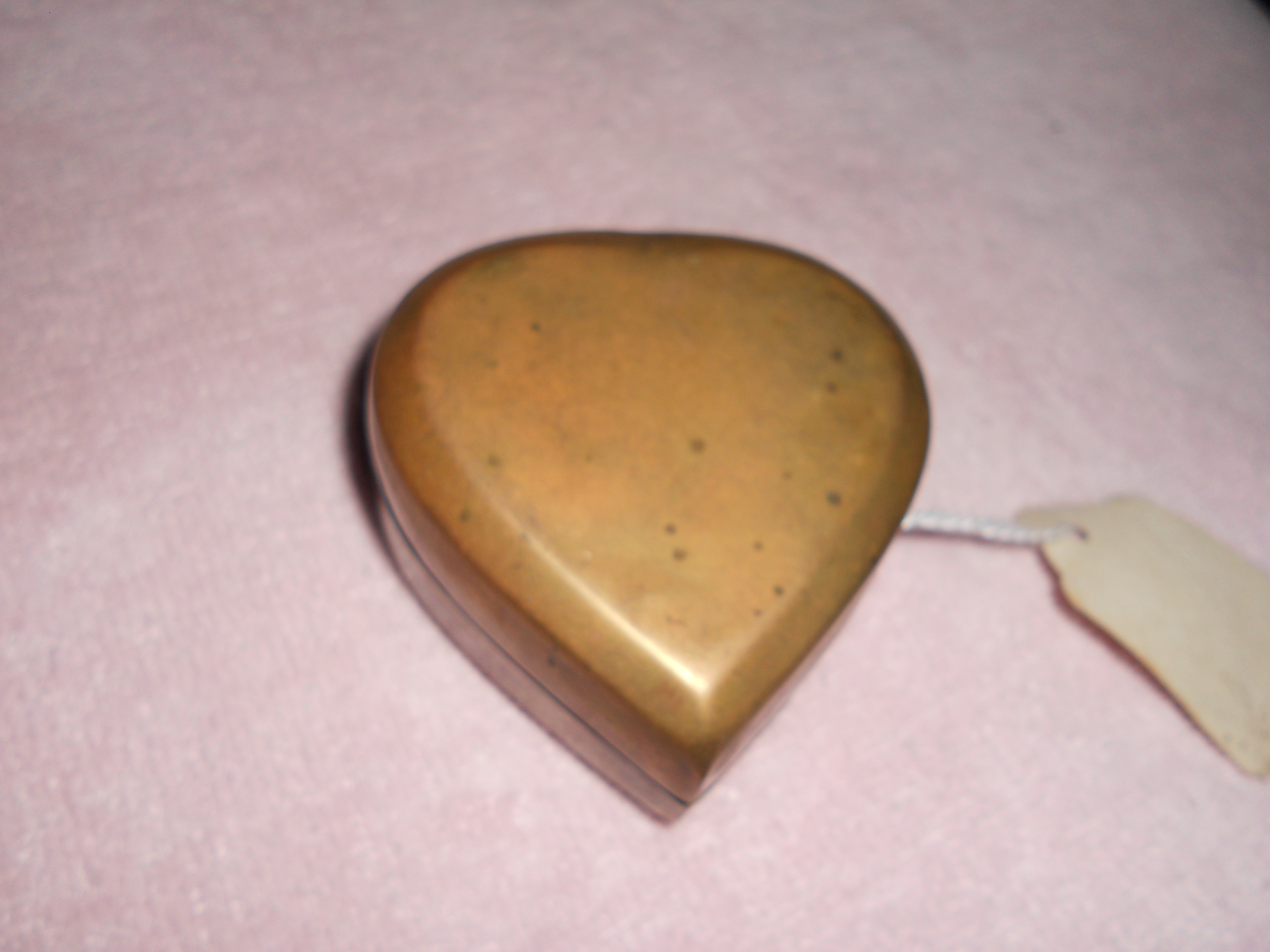 Brass Tobacco Tin pin hinged lid marked India