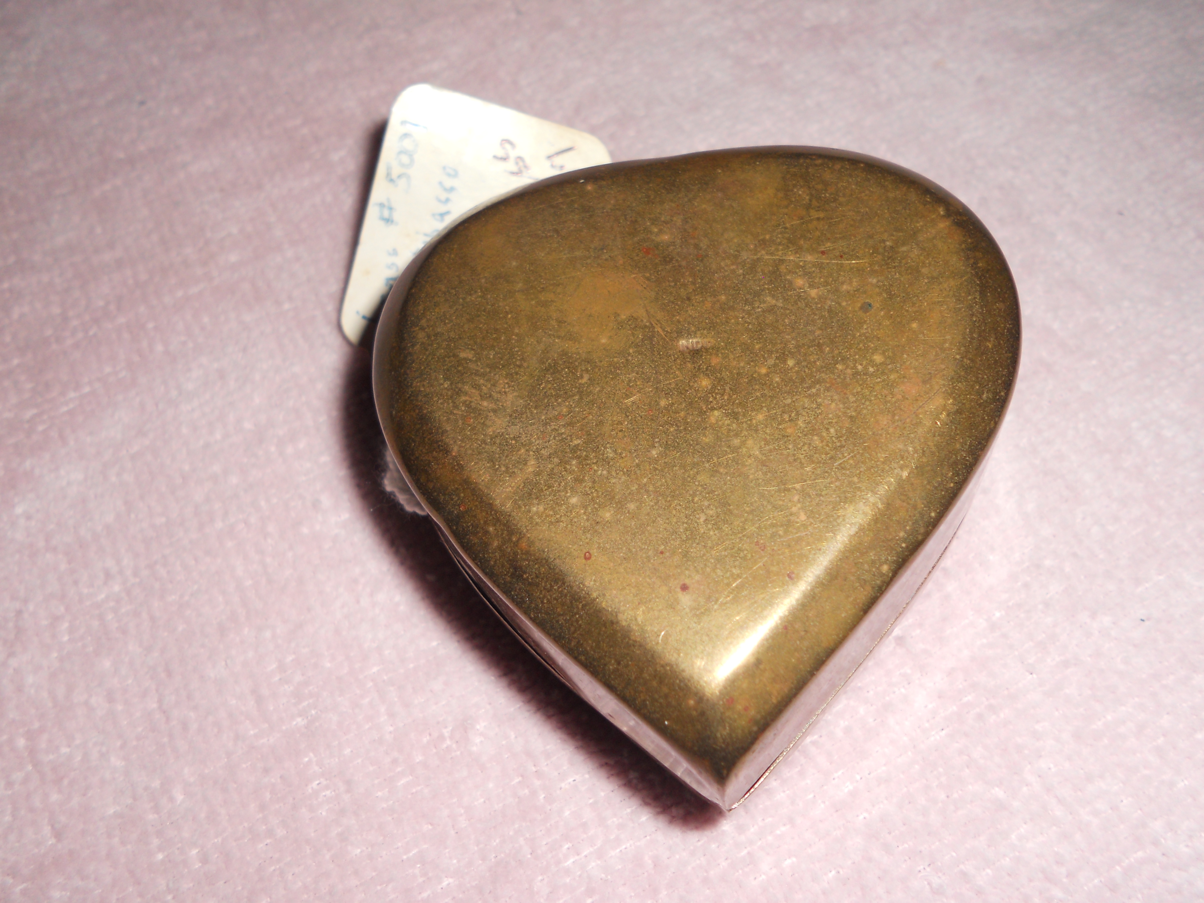 Brass Tobacco Tin pin hinged lid marked India