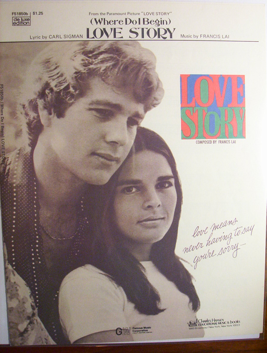 Sheet Music For 1971 (Where Do I Begin) Love Story
