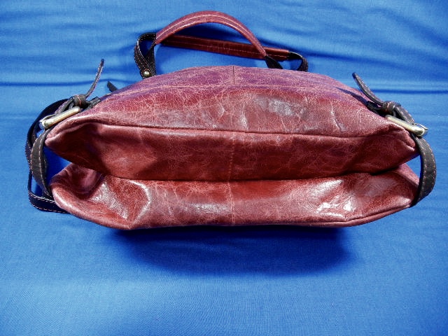 Red Leather Cross Body Bag By Nino Bossi