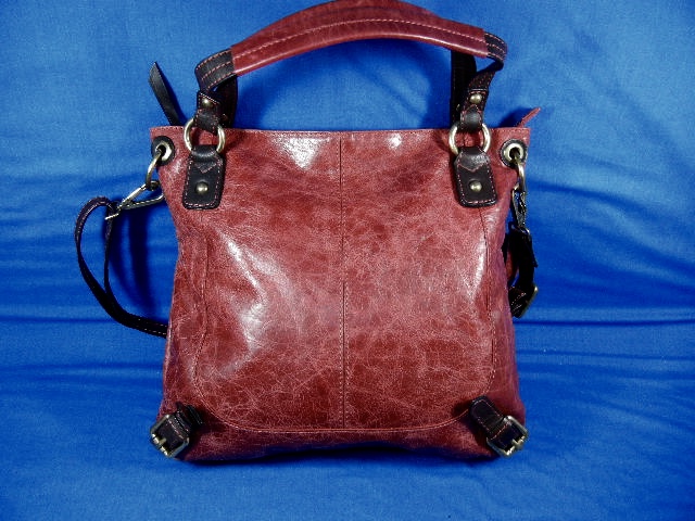 Red Leather Cross Body Bag By Nino Bossi