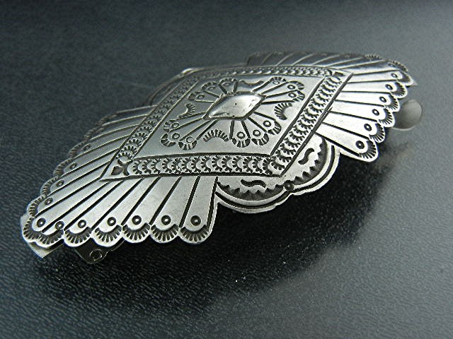 Navajo Sterling Silver Hair Barrette P. Yellowhorse
