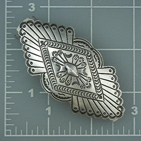 Navajo Sterling Silver Hair Barrette P. Yellowhorse