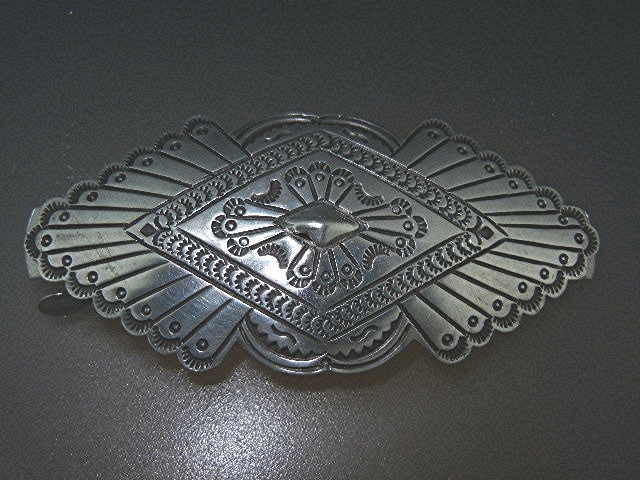 Navajo Sterling Silver Hair Barrette P. Yellowhorse
