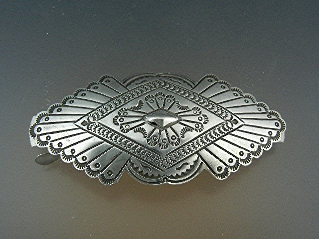 Navajo Sterling Silver Hair Barrette P. Yellowhorse