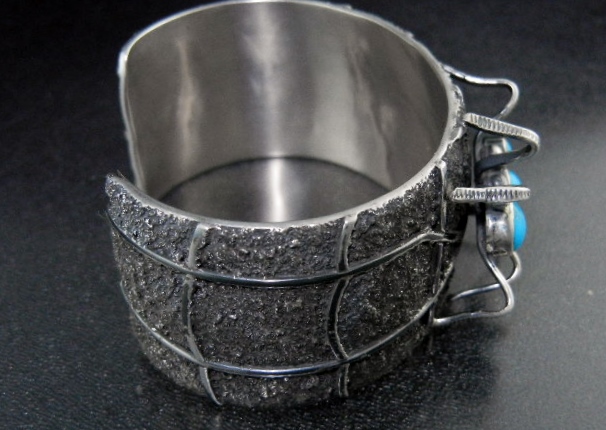 Darren Livingston Sterling Silver Turquoise Spider Cuff