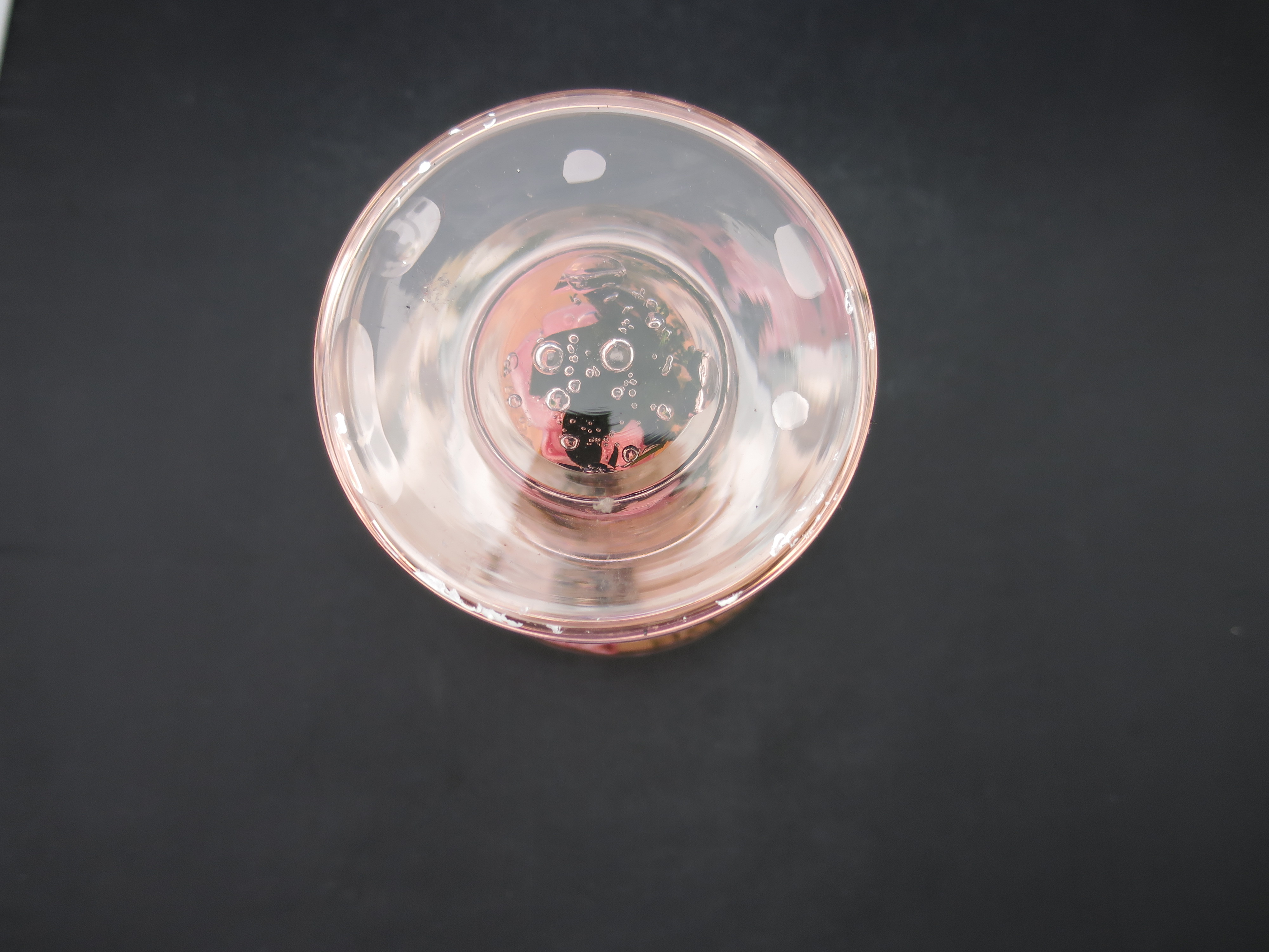 Blown Glass Candle Lamp with pink and yellow Roses
