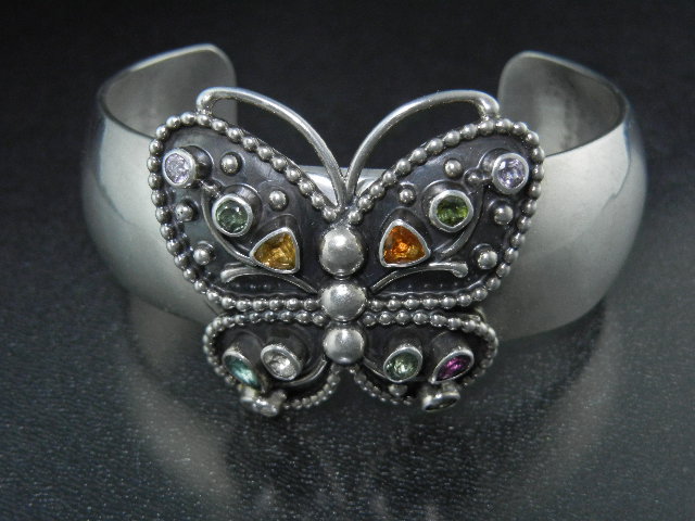 Darren Livingston Sterling Silver Gemstone Butterfly Cu