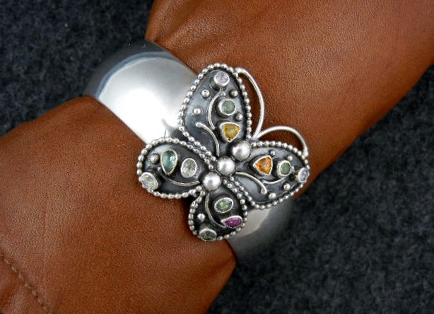 Darren Livingston Sterling Silver Gemstone Butterfly Cu