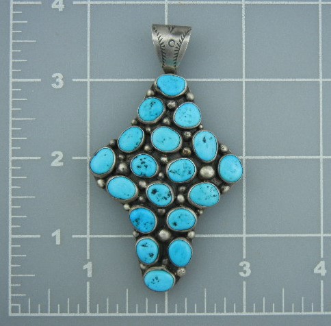 Native American Sterling Silver Turquoise NAKAI Pendant