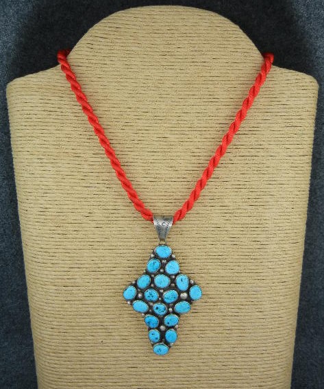 Native American Sterling Silver Turquoise NAKAI Pendant