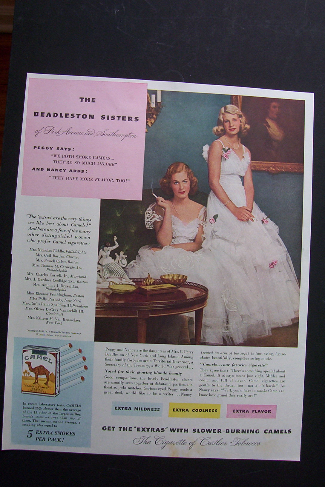 1940 Camel Cigarettes with The Beadleston Sisters