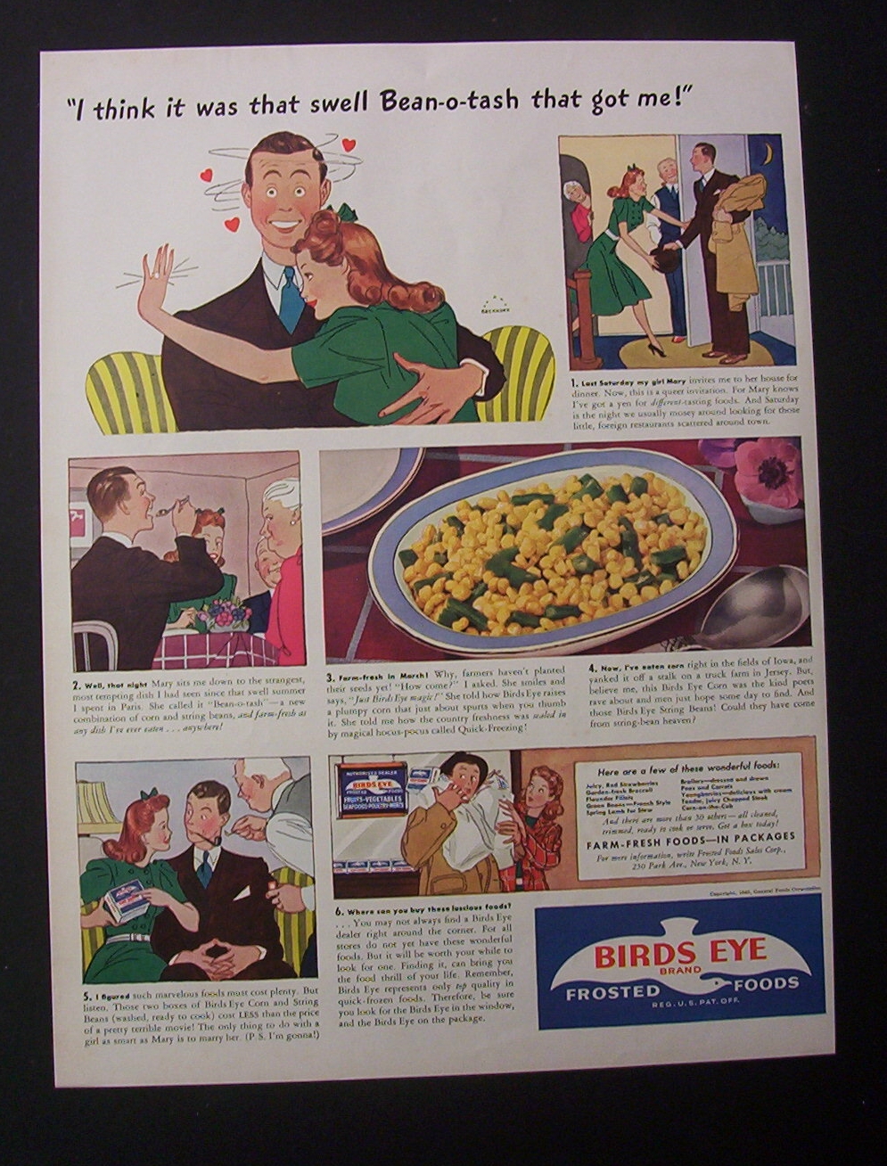 1940 Birds Eye Frosted Foods