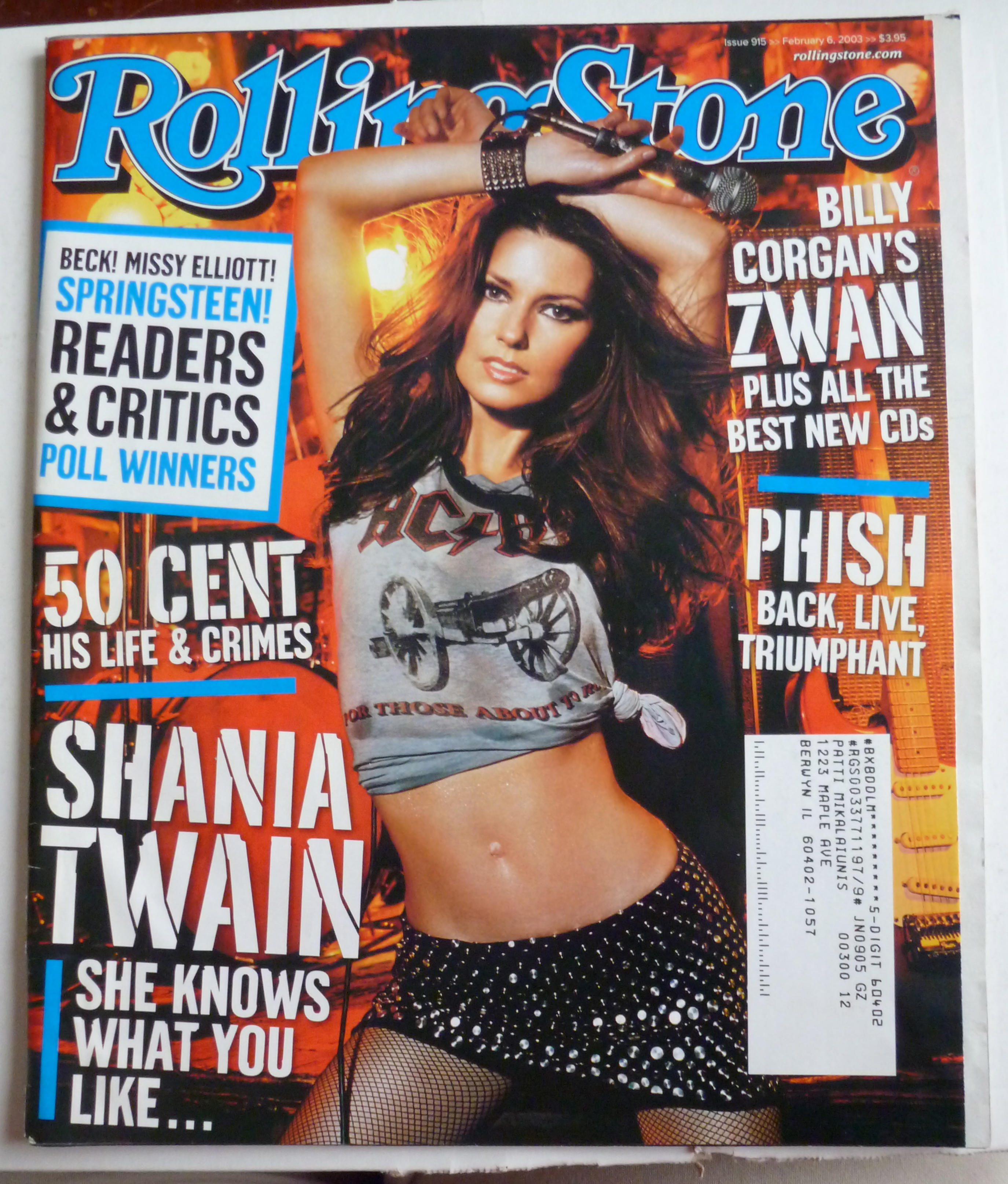Rolling Stone Magazine February 6, 2003 Shania Twain