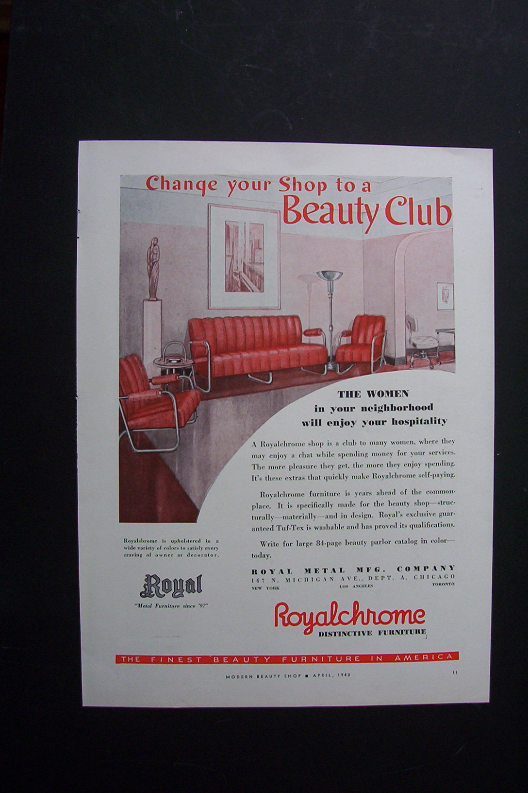 1940 Royalchrome Beauty Shop Furniture w/ Beauty Shop
