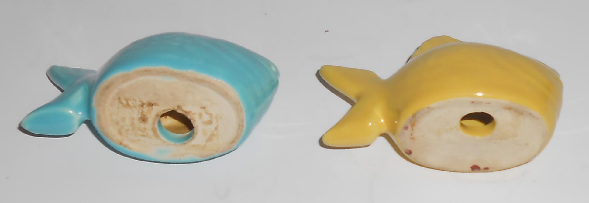 Bauer Pottery Chicken of The Sea Turquoise & Yellow Sal