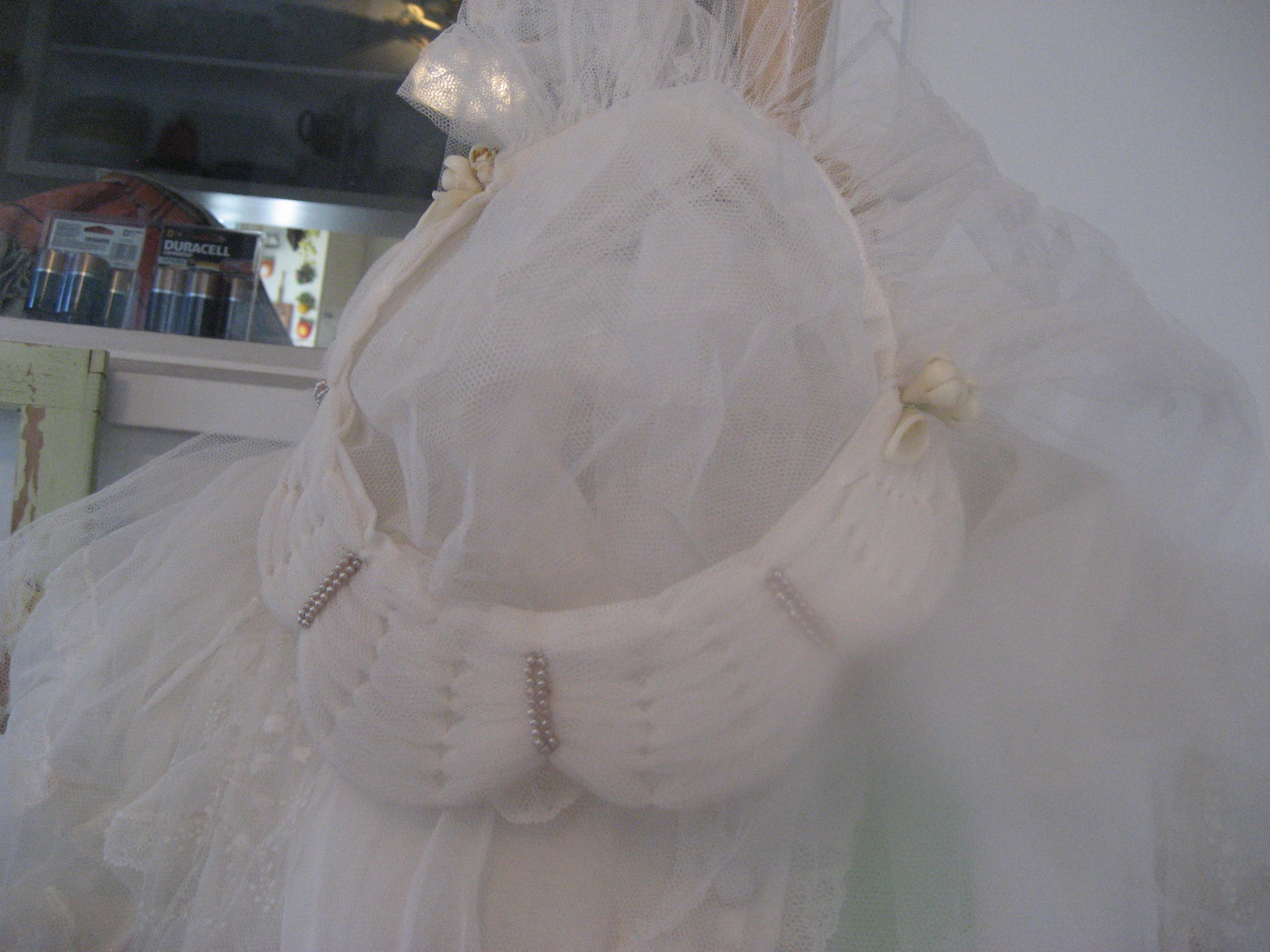 1920-1930 Wedding Dress, Veil, Scarf, and Gloves