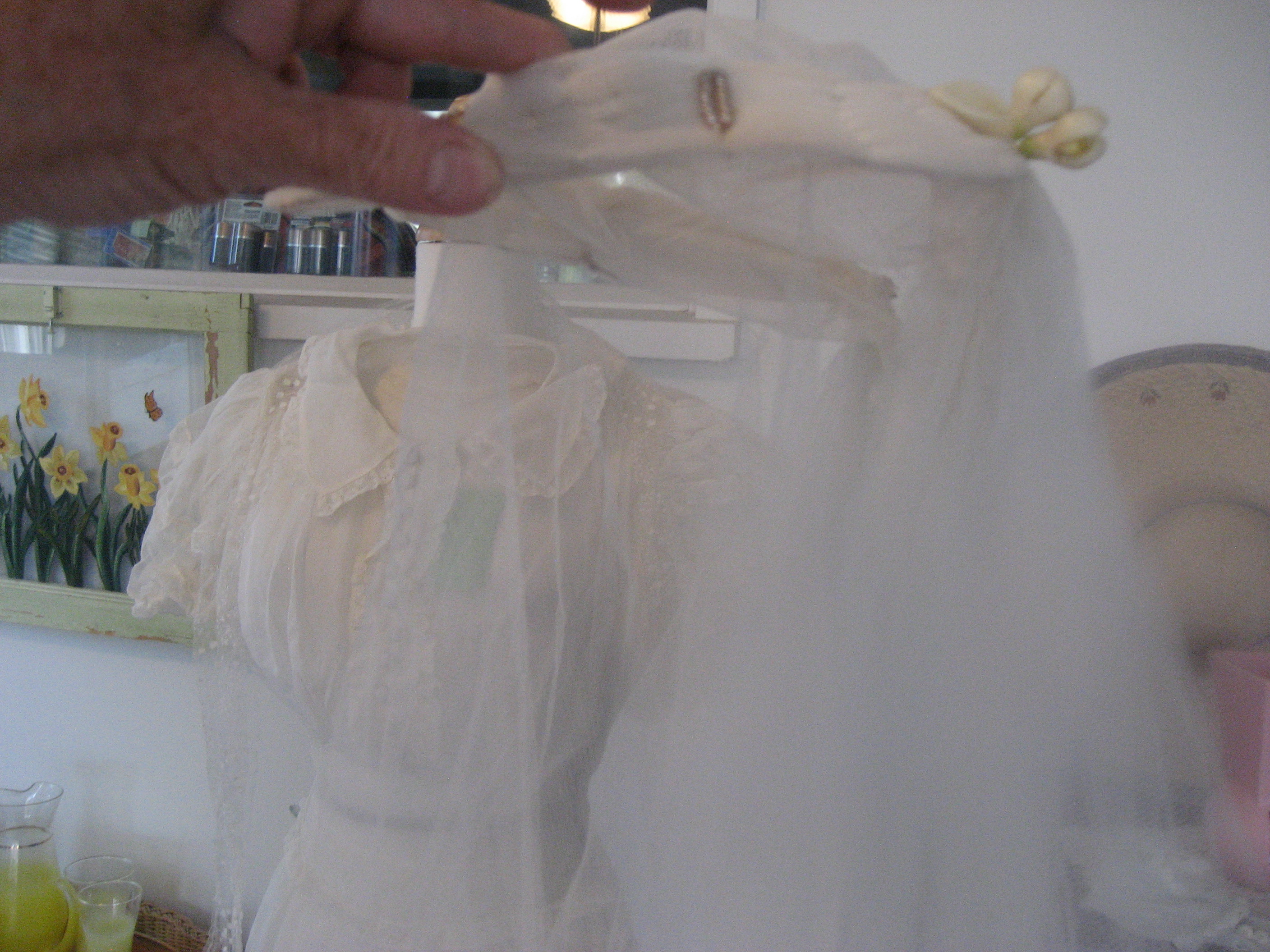1920-1930 Wedding Dress, Veil, Scarf, and Gloves