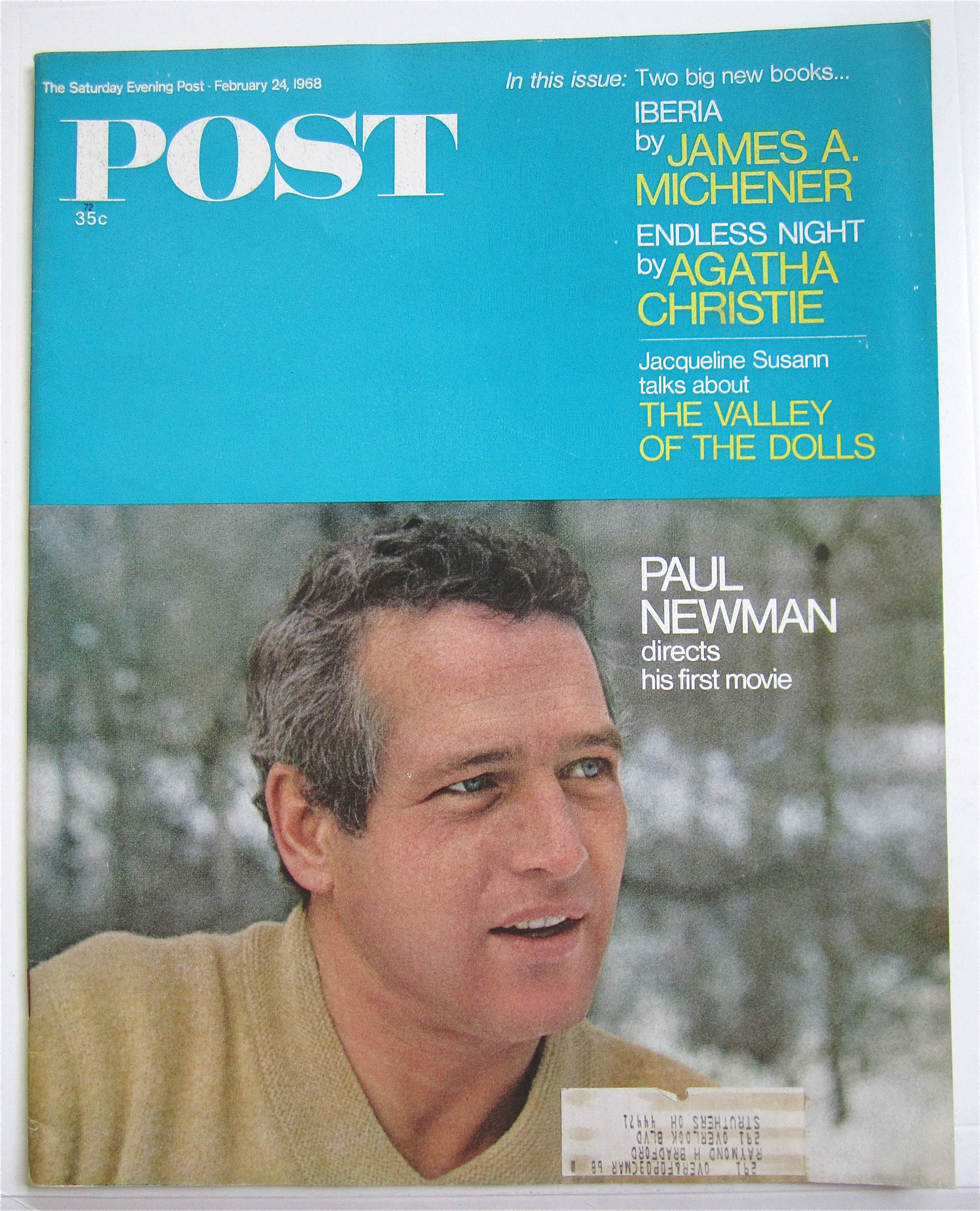 Saturday Evening Post February 24, 1968 Paul Newman