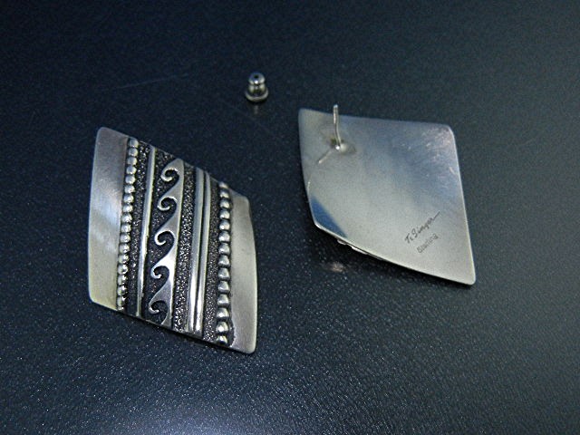 Tommy Singer Navajo Sterling Silver Post Earrings
