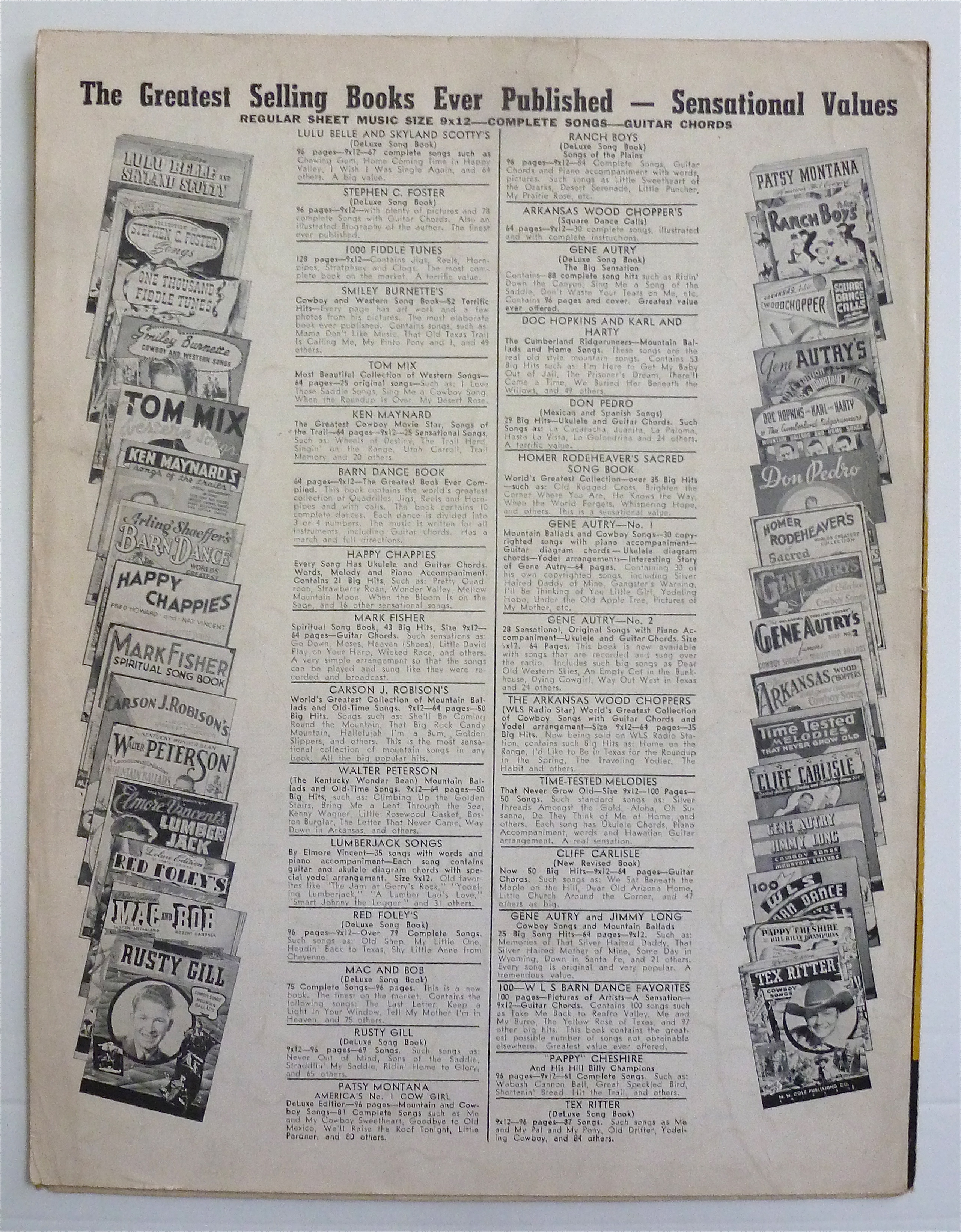 Sheet Music For 1941 Turkey In The Straw