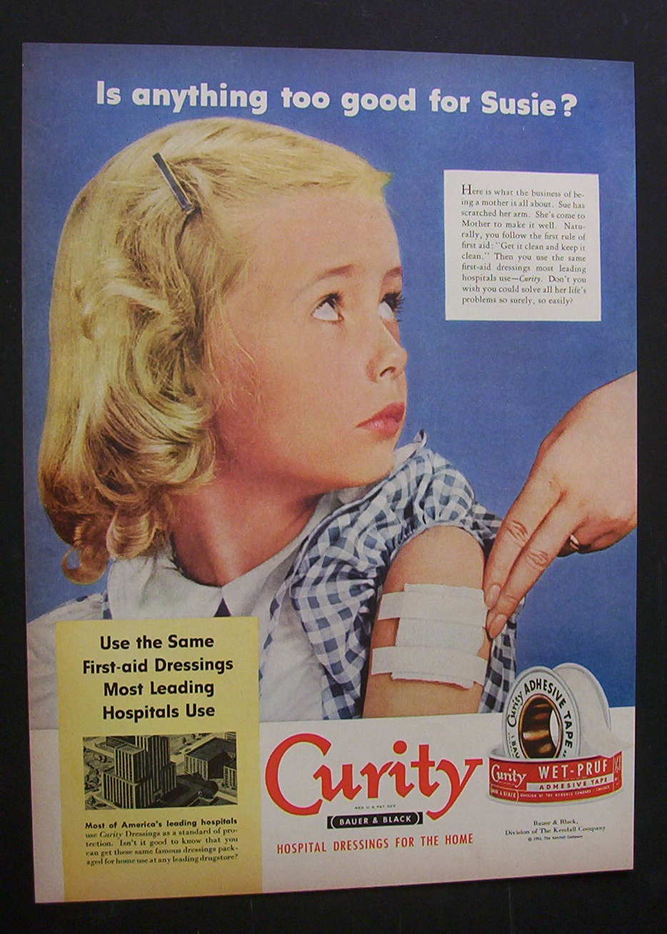 1951 Curity Adhesive Tape with Little Girl