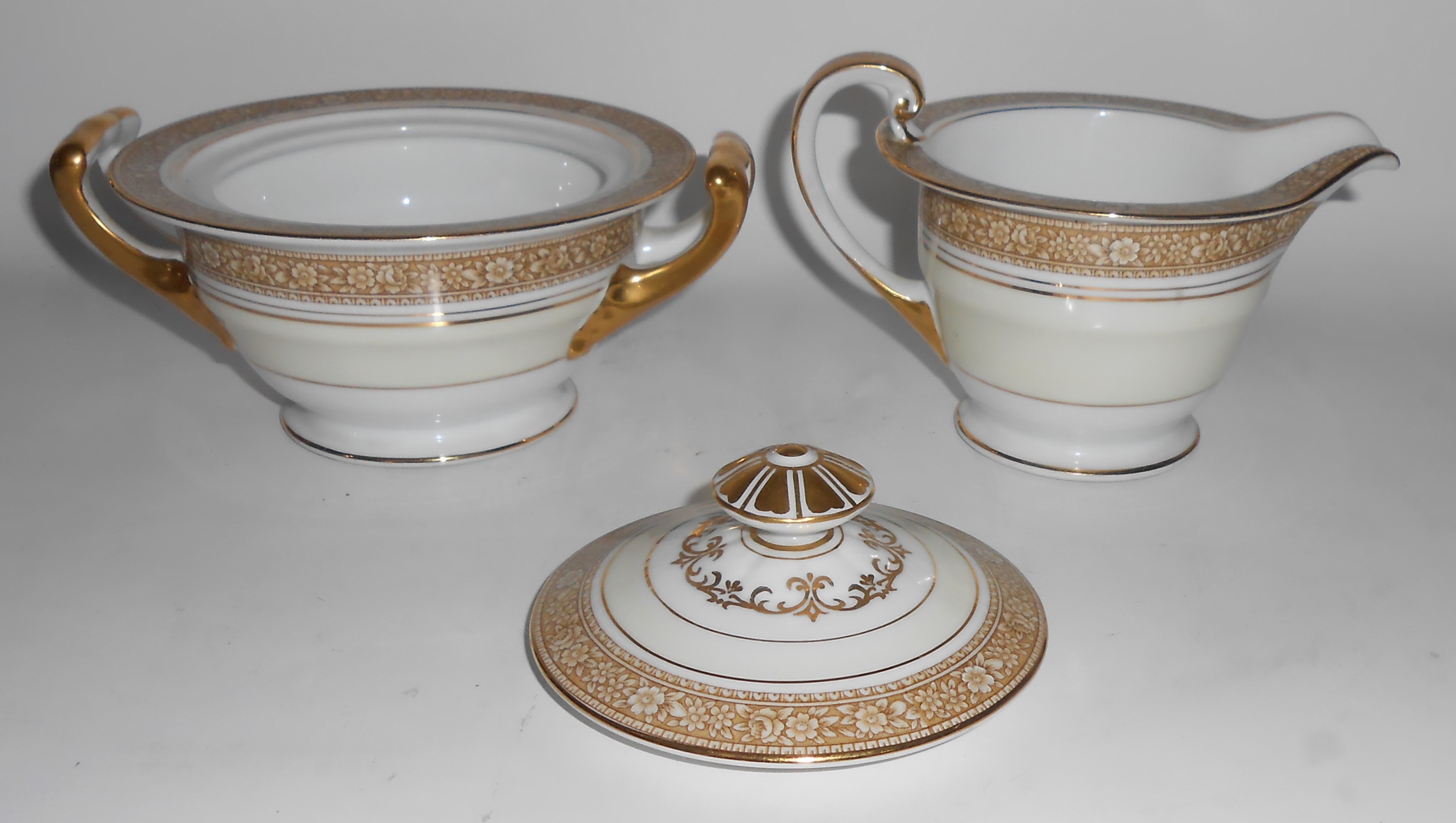 Noritake China Porcelain 673 Nerrisa Creamer & Sugar Bo