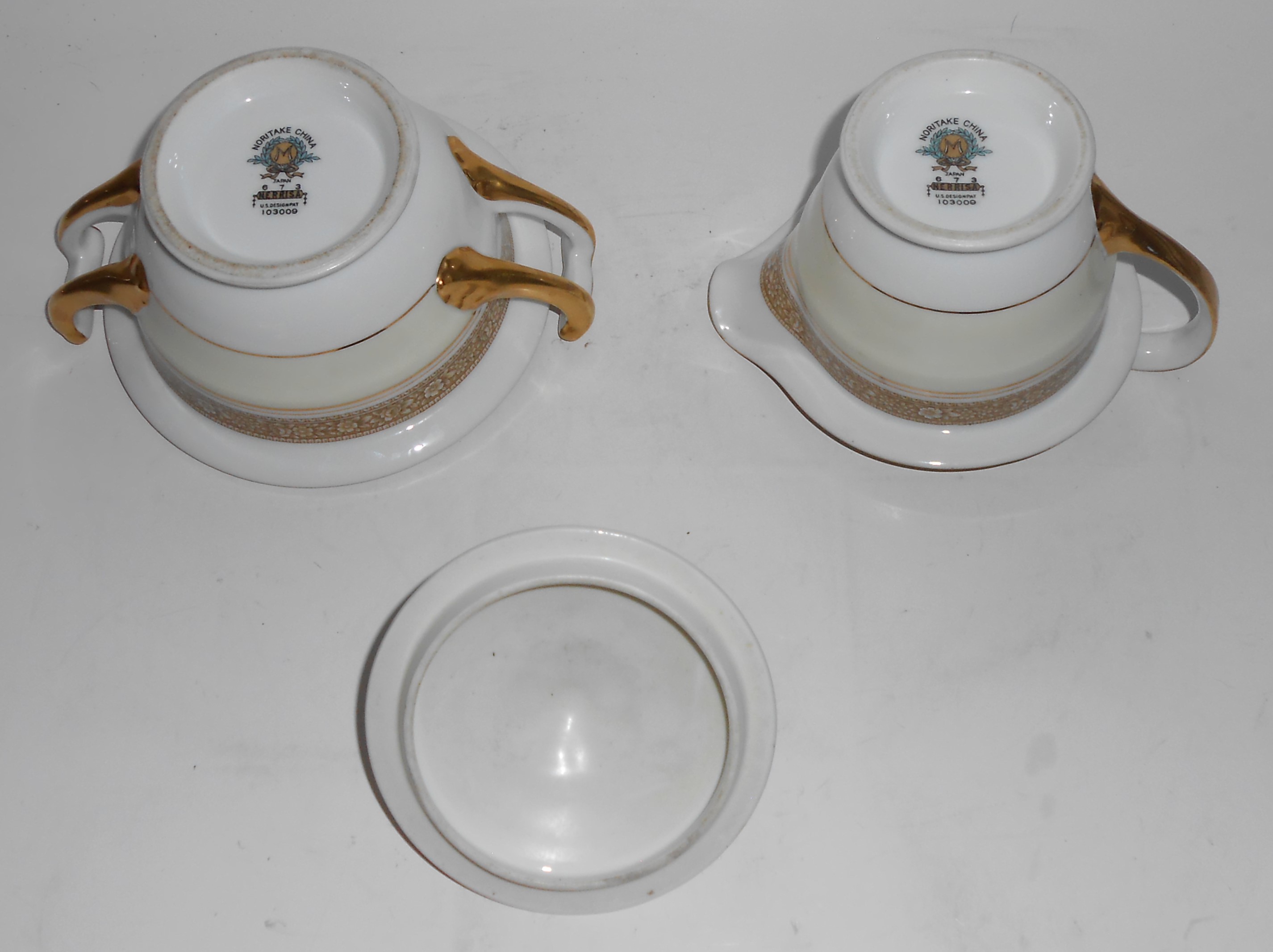 Noritake China Porcelain 673 Nerrisa Creamer & Sugar Bo