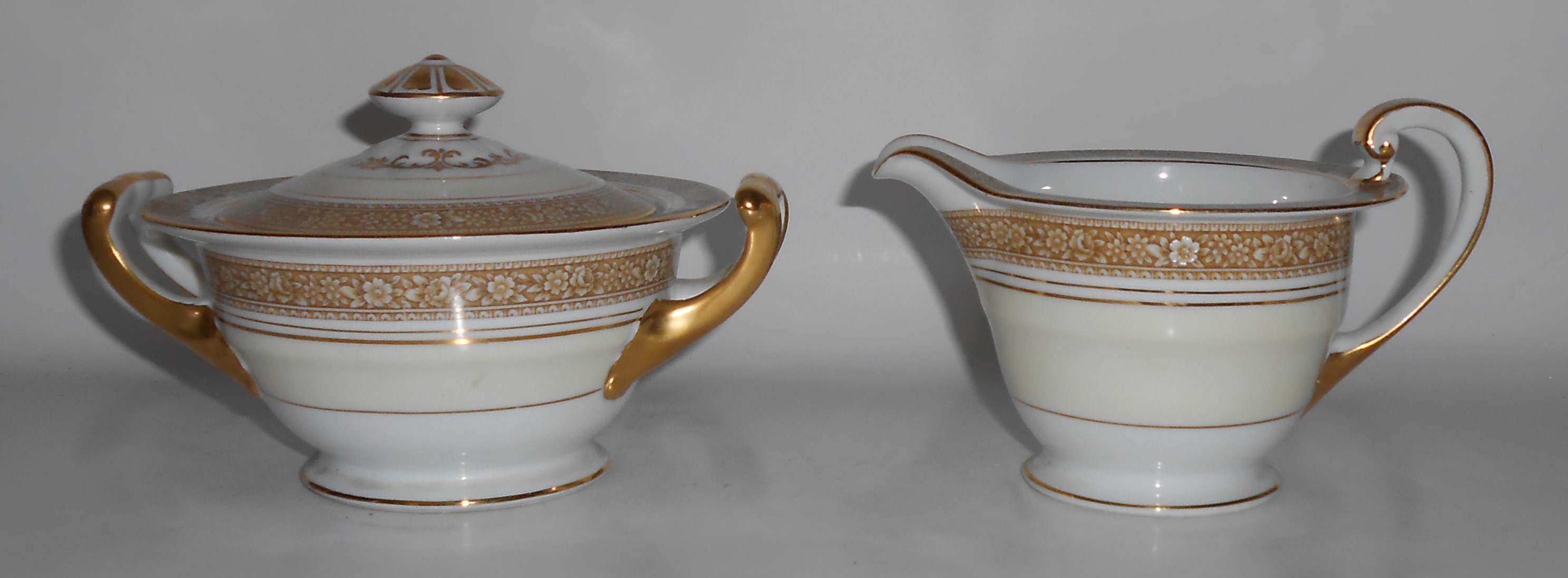 Noritake China Porcelain 673 Nerrisa Creamer & Sugar Bo