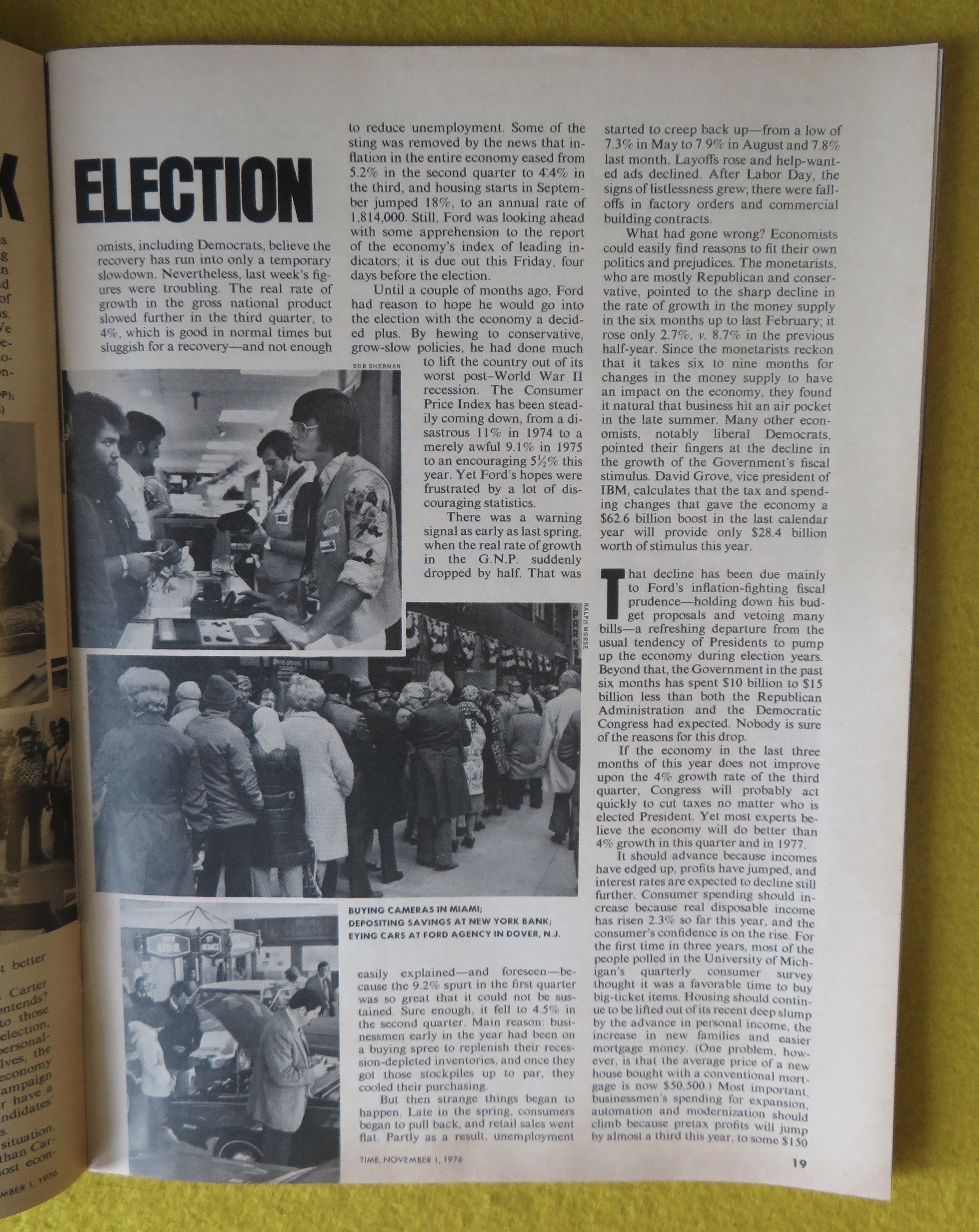 Time Magazine -November 1, 1976- Voting Your Pocketbook