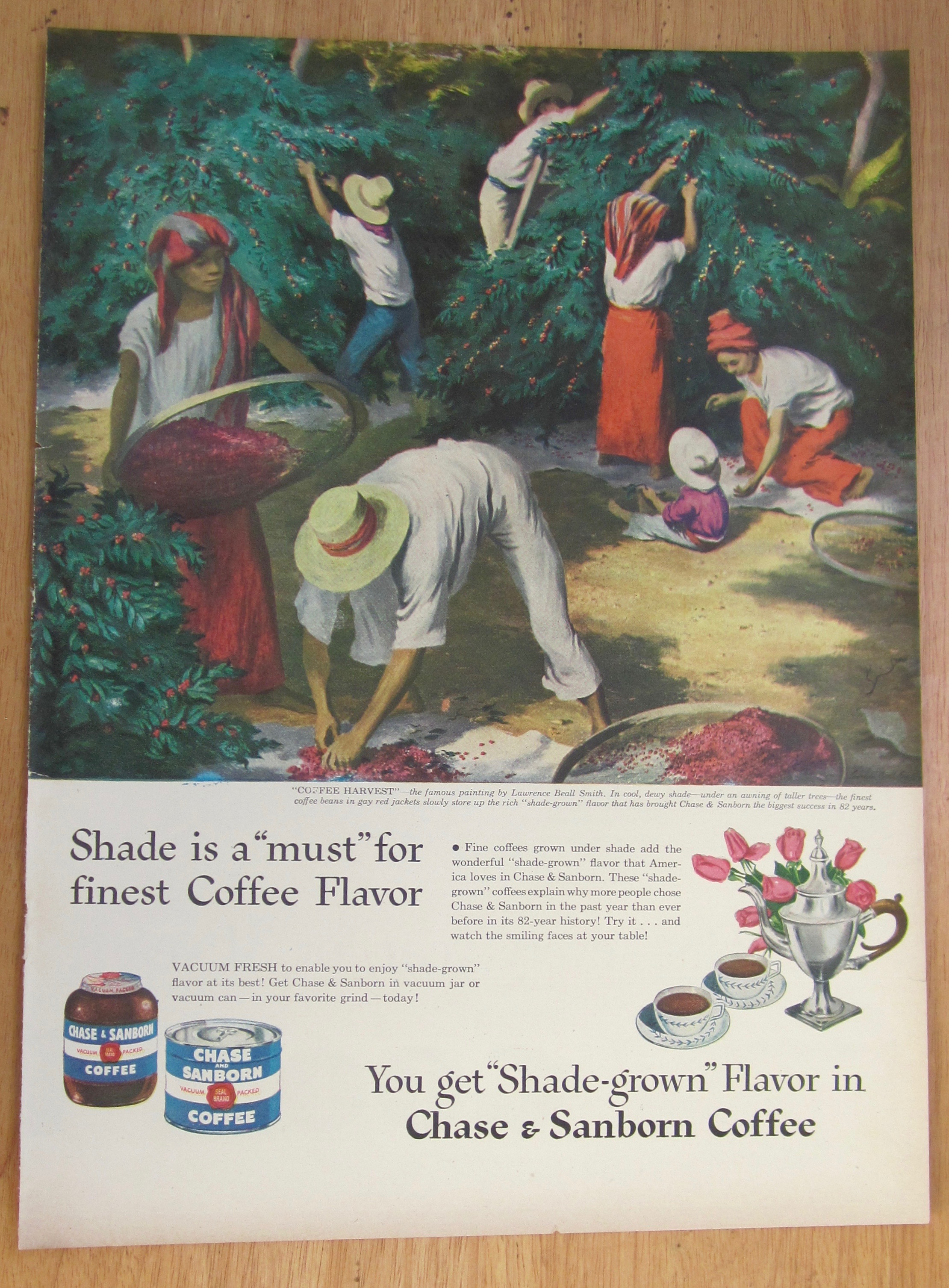 1946 Chase & Sanborn Coffee w/ Coffee Harvest By Smith
