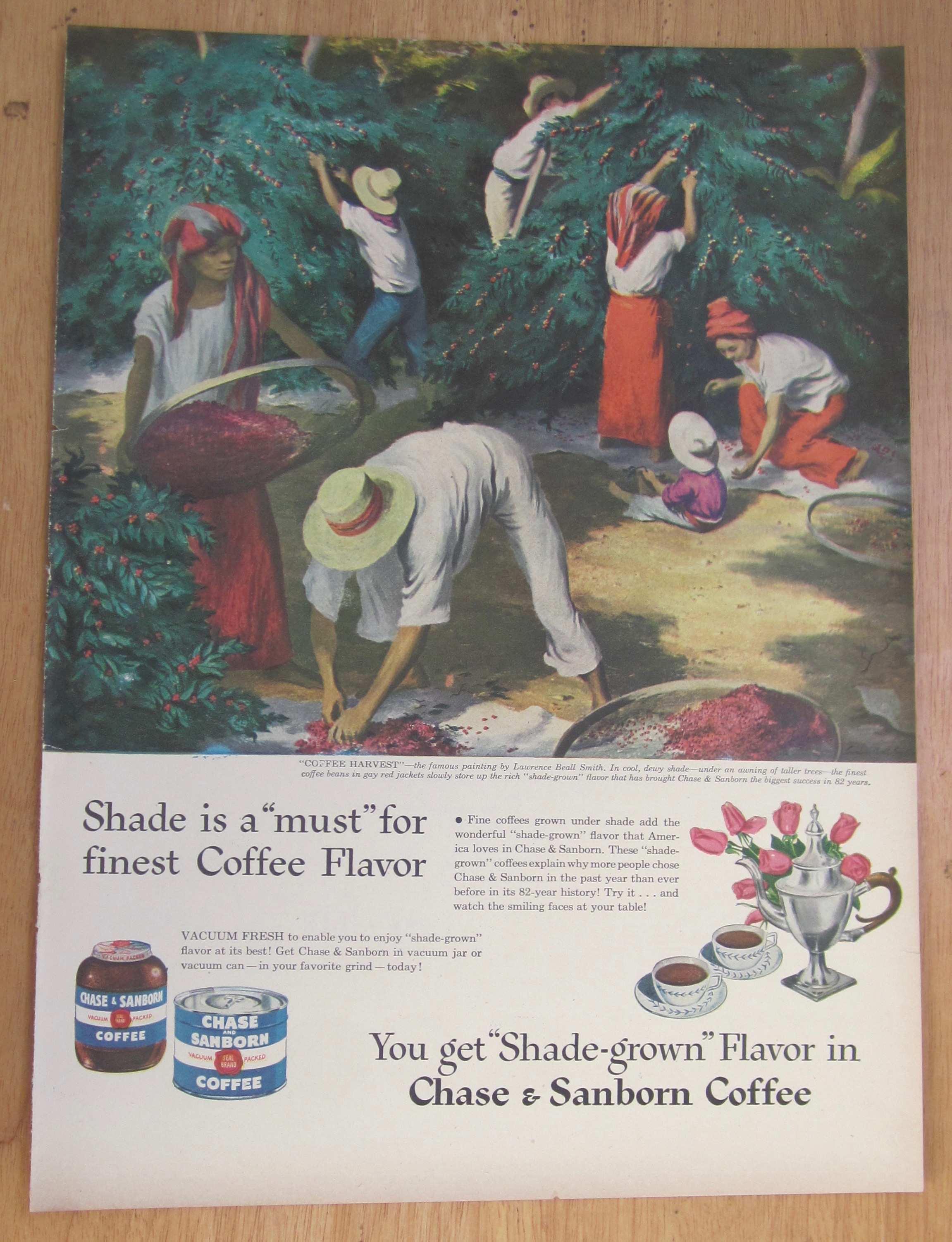 1946 Chase & Sanborn Coffee w/ Coffee Harvest By Smith