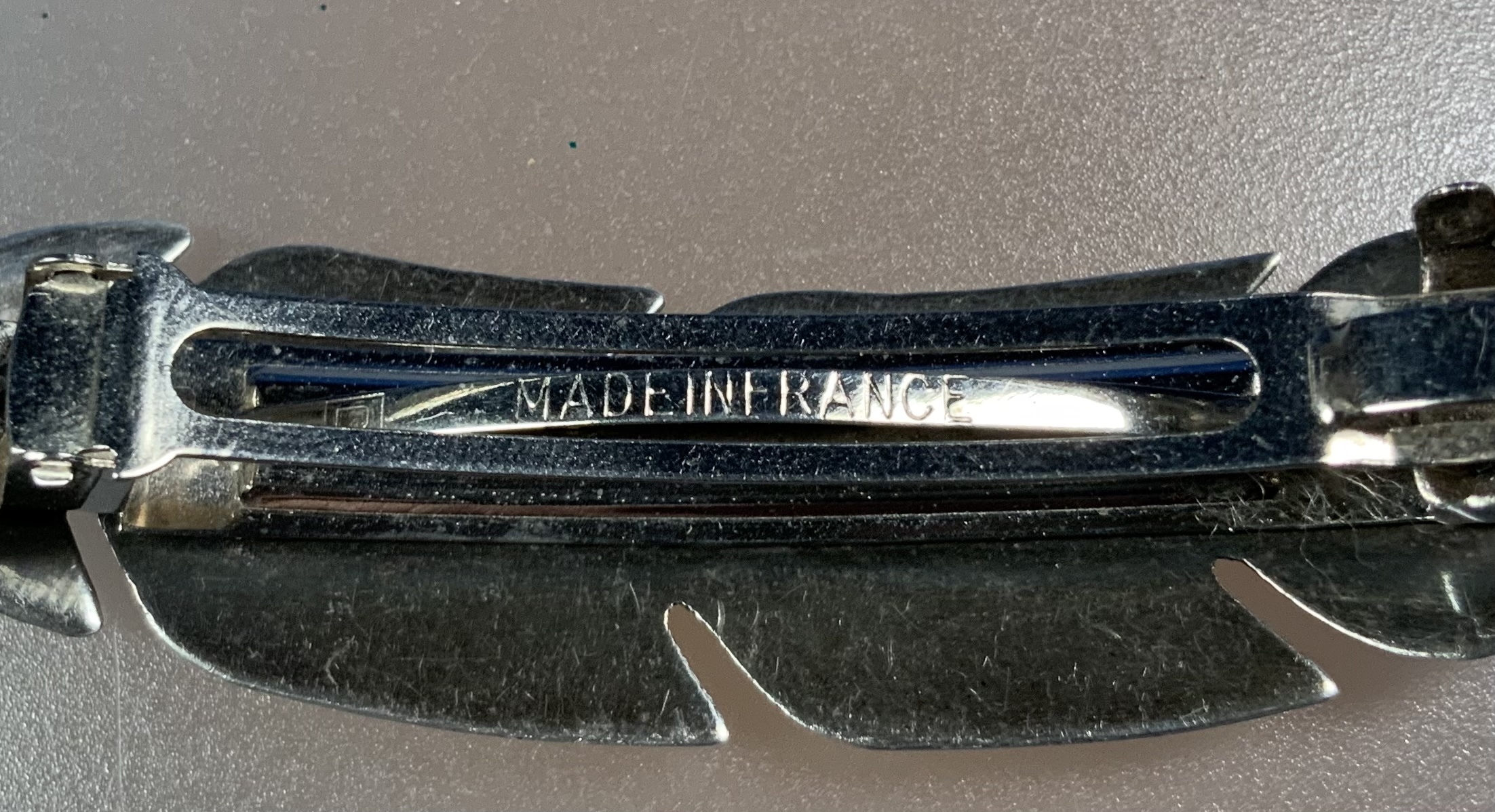 Hair Barrette Sterling Silver Feather 3 Inches