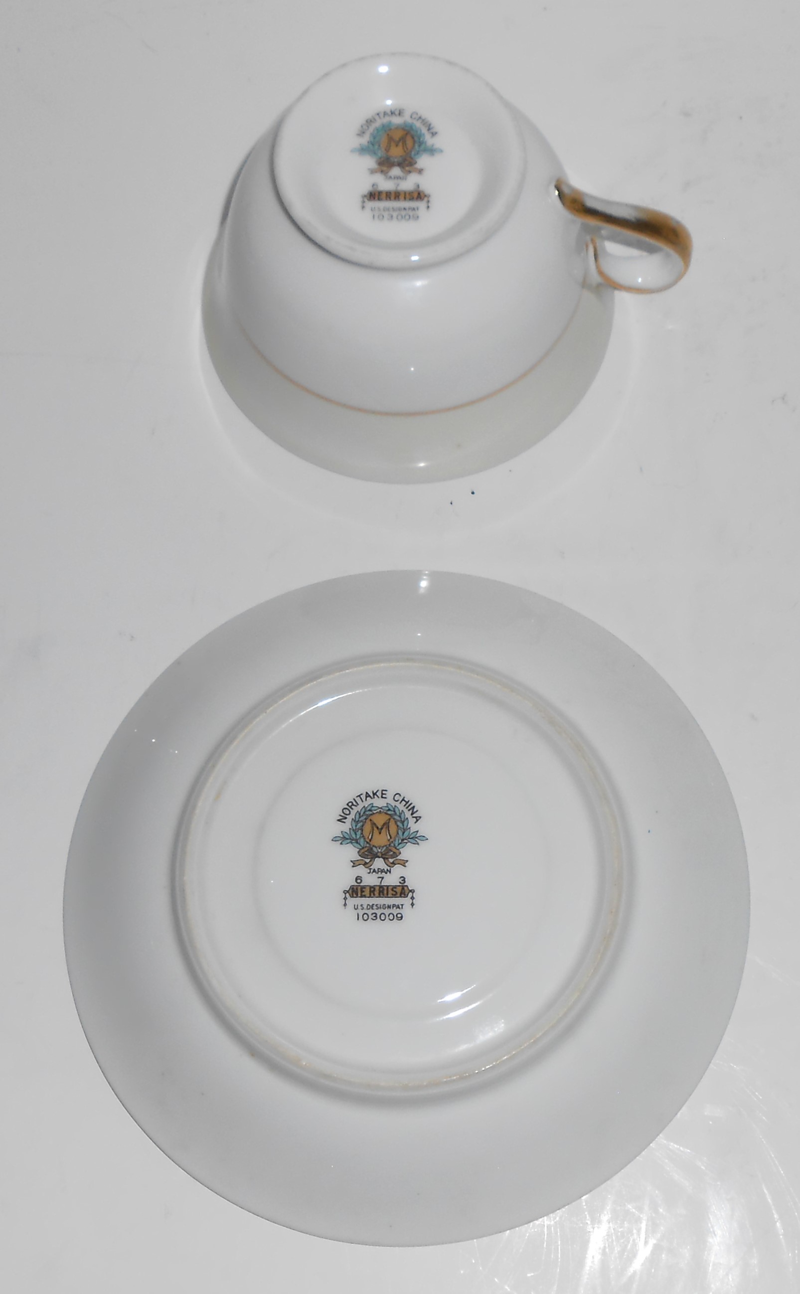 Noritake China Porcelain 673 Nerrisa Cup & Saucer Set w