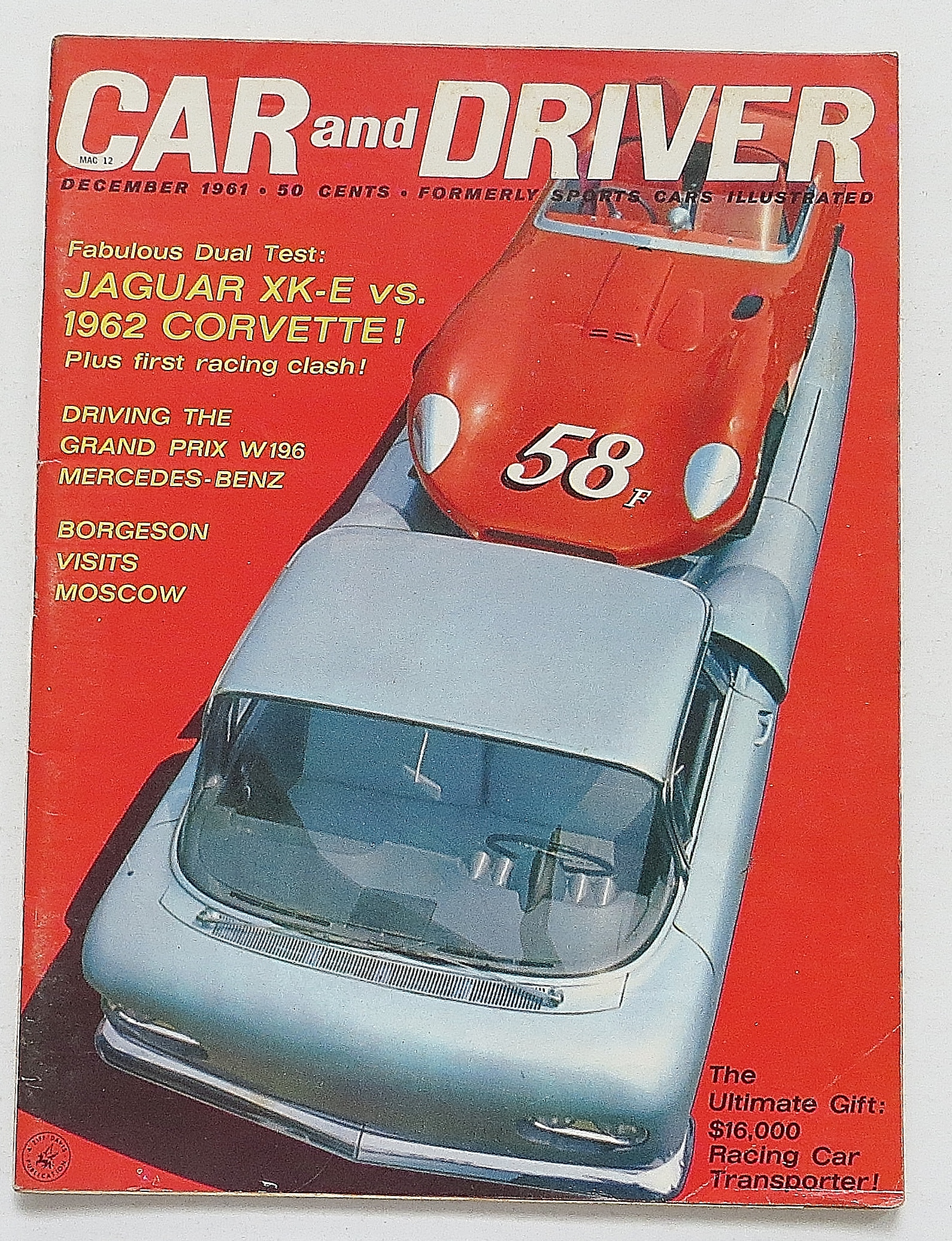 Car & Driver Magazine December 1961 Jag Vs. Corvette