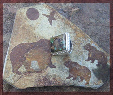 NativeAmerican Sterling Silver Cerillos Turquoise Ring