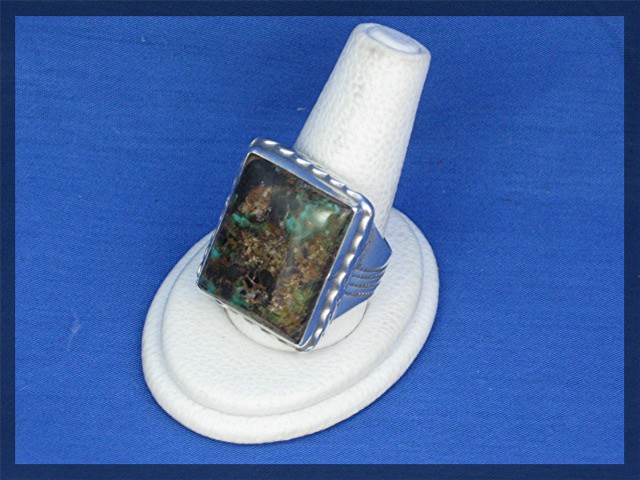 NativeAmerican Sterling Silver Cerillos Turquoise Ring