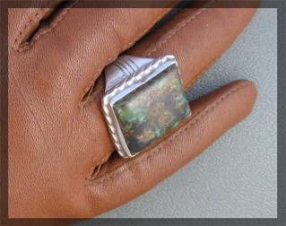 NativeAmerican Sterling Silver Cerillos Turquoise Ring