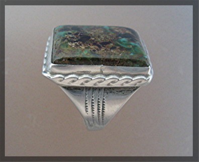 NativeAmerican Sterling Silver Cerillos Turquoise Ring