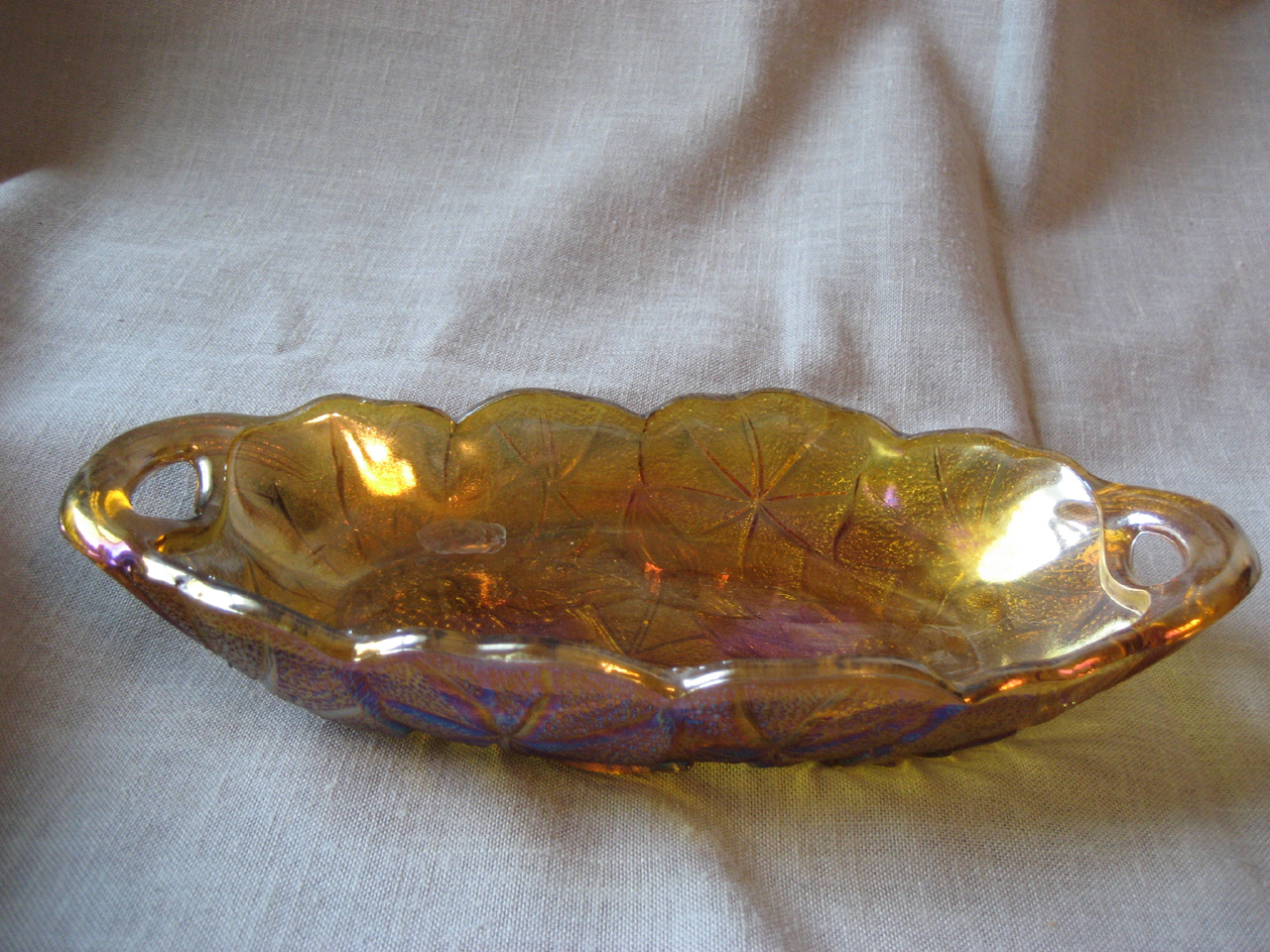 Carnival Glass Relish Dish