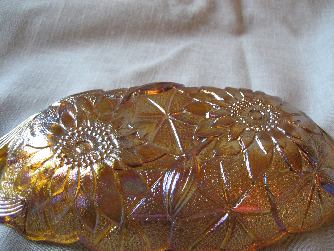 Carnival Glass Relish Dish